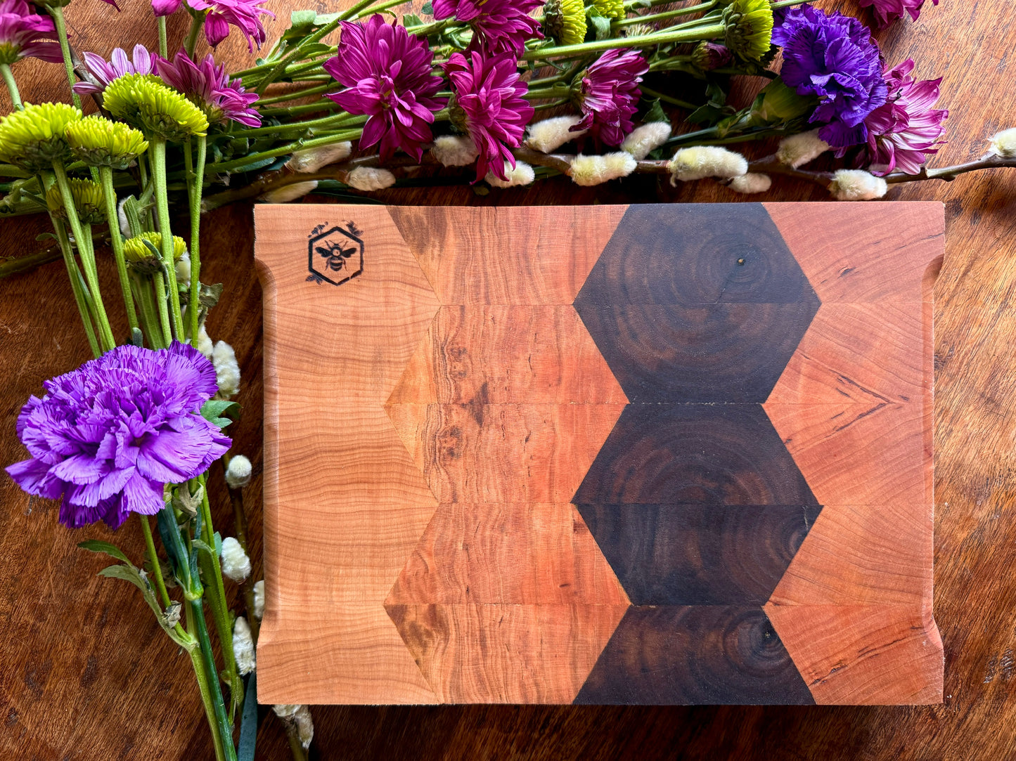 Honeycomb Cutting Board — Cherry, Walnut & Maple