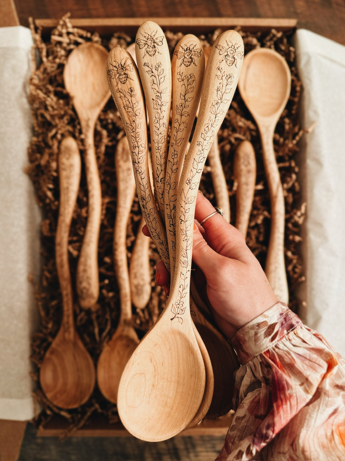 Humming Meadow x Polder's Old World Market Hand Carved Maple Cooking Spoon