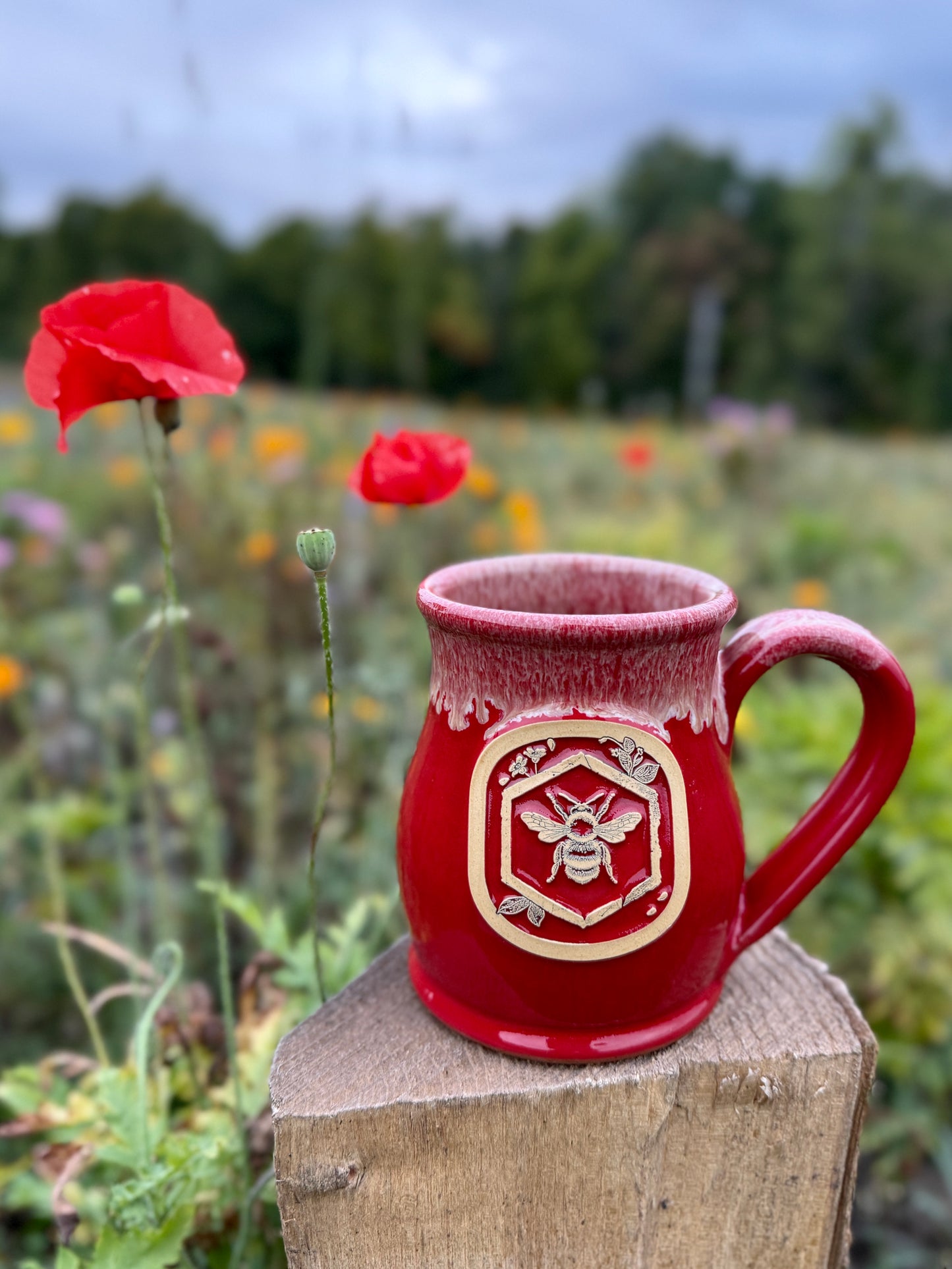 Handmade Mug - Poppy Red