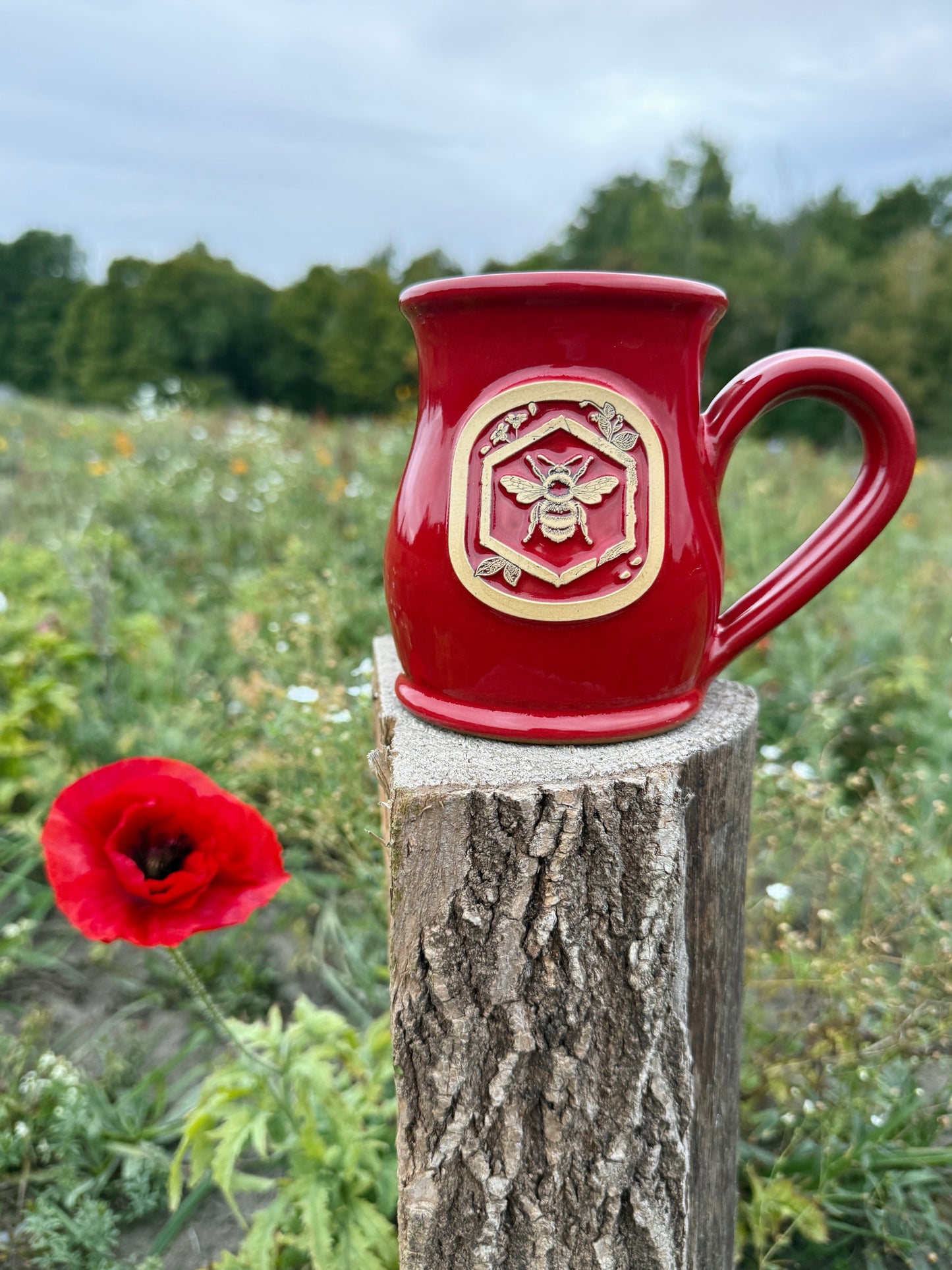 Handmade Mug - Poppy Red