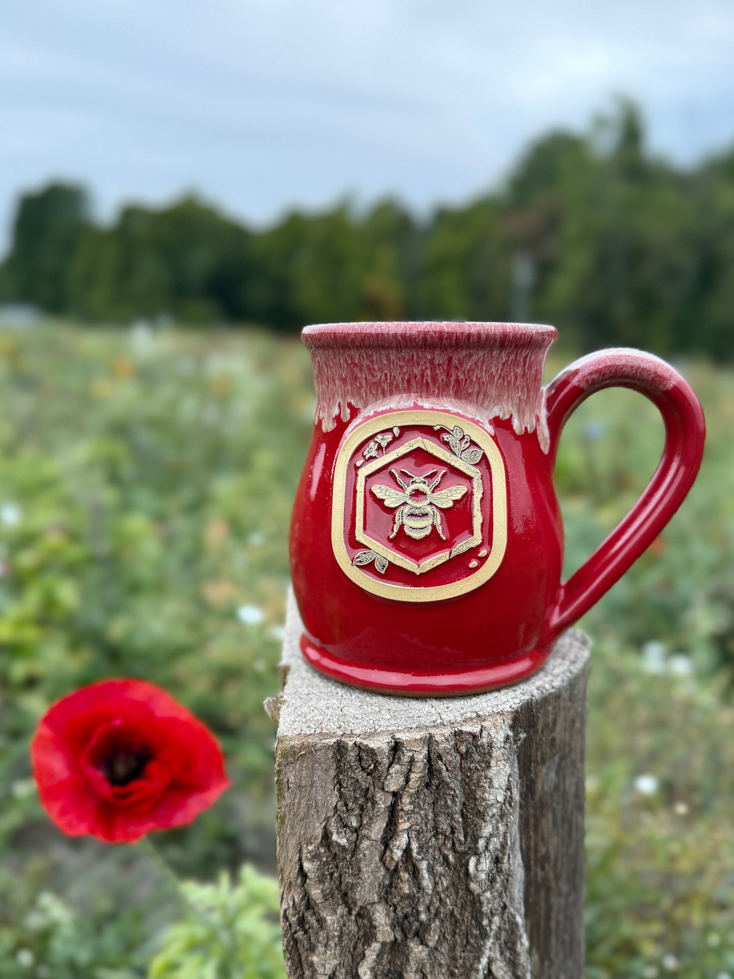 Handmade Mug - Poppy Red