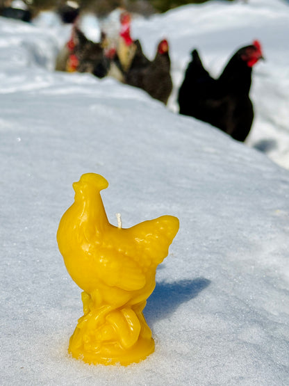 Pure Beeswax Candle - Hen