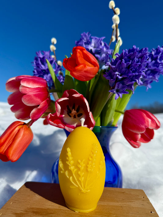 Pure Beeswax Candle - Easter Egg