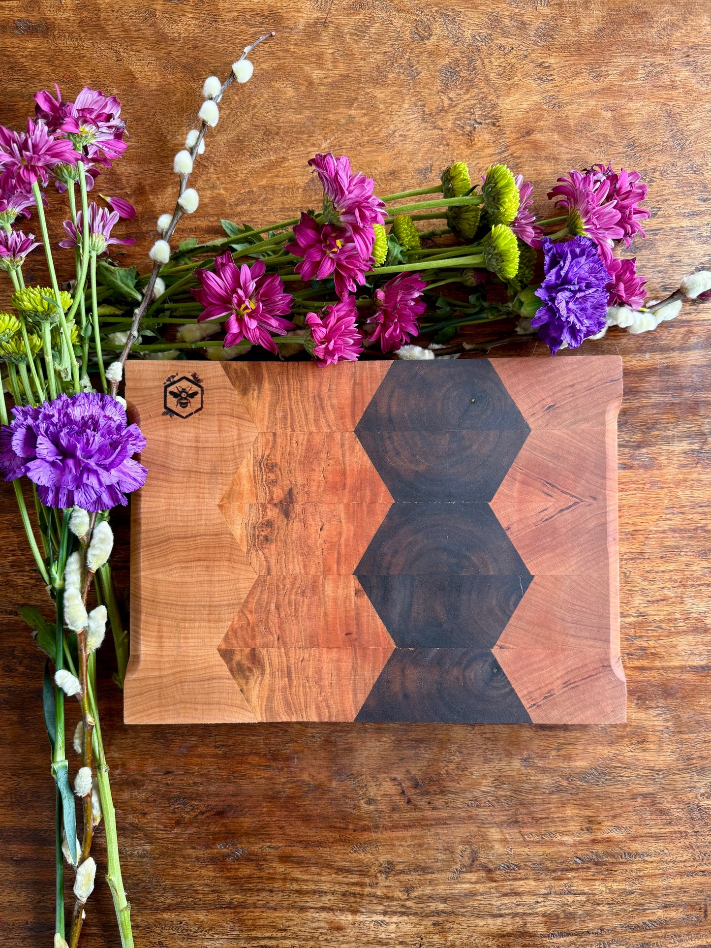 Honeycomb Cutting Board — Cherry, Walnut & Maple