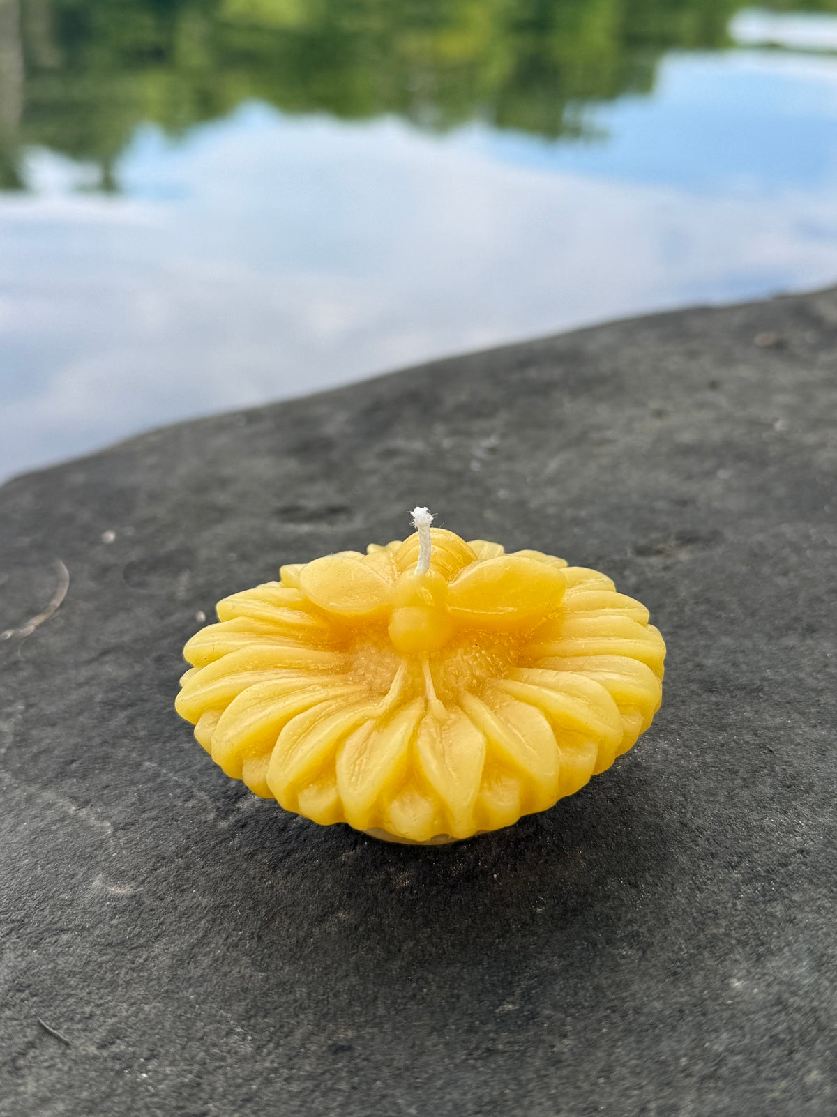 Pure Beeswax Candle - Floating Sunflower